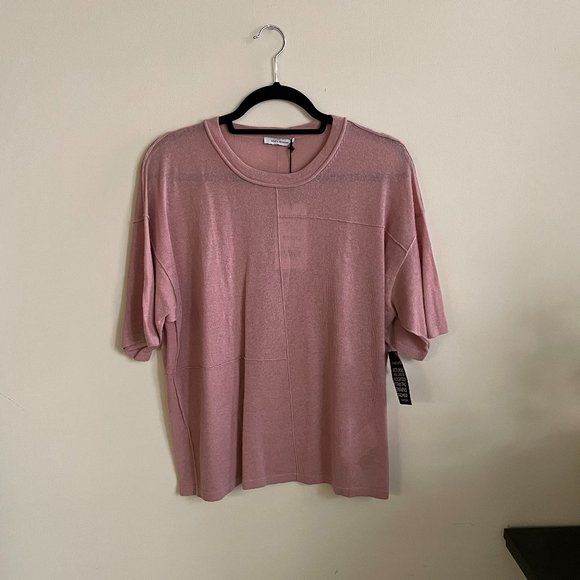 NINETY PERCENT Organic Hemp-blend T-shirt In Antique Rose - Picture 1 of 3